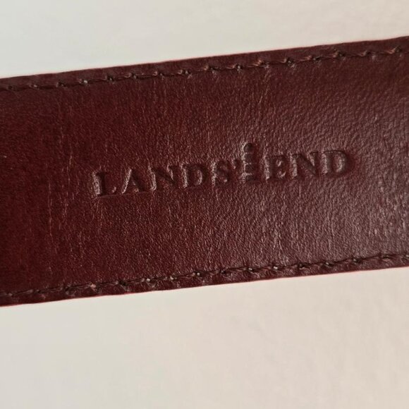 Land’s End Vintage Women’s genuine leather Belt in Peach w silver buckle Size 46 - Picture 3 of 8